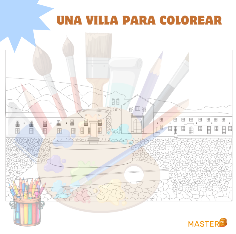Una Villa para colorear